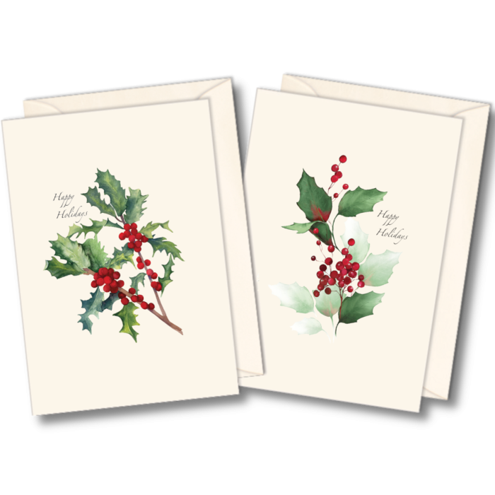 Christmas Holly Boxed Notes